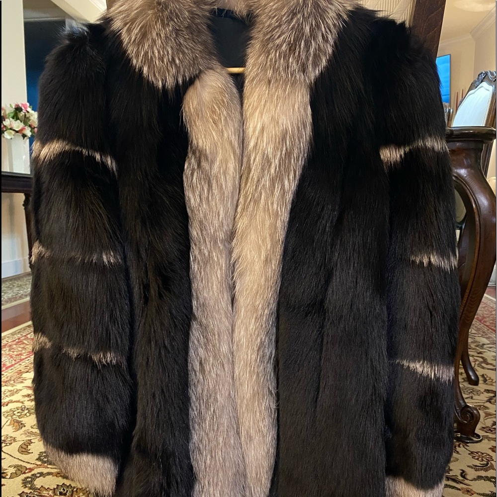Silver Fox & Black Fox Fur Jacket